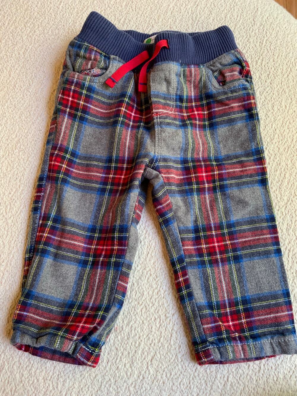 Baby Boden Plaid lined pants size 12-18 mo
